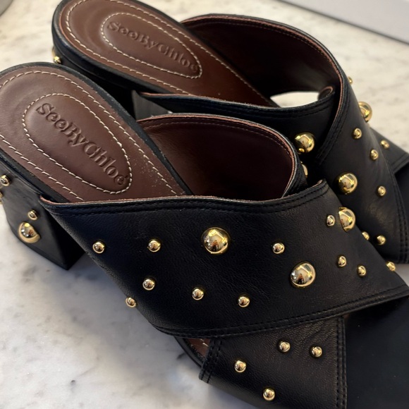 Gold Studded Chloe Heels - Picture 3 of 7